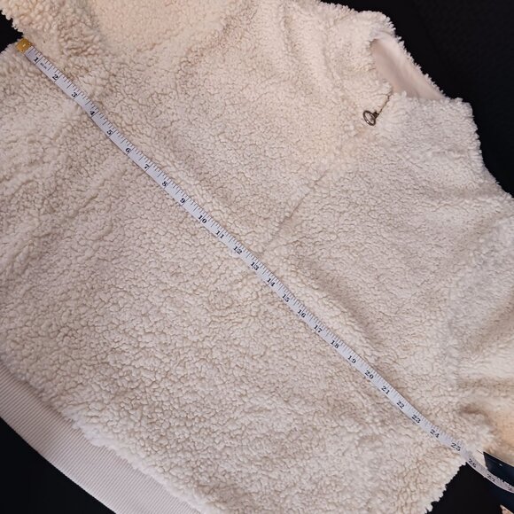 NEW Lucky Brand Hi-Pile Half‎ Zip Faux Shearling Pullover in Cream, Size 2XL - Picture 11 of 12